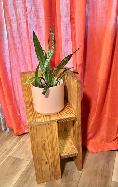 The CB Rustic Plant Stand & Bedside Companion