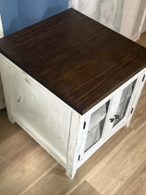 Load image into Gallery viewer, The Sanders Distressed Double Door Side End Table
