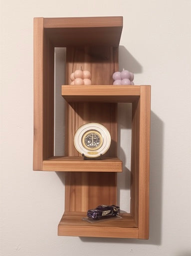 The Amelia Modern Geometric Cedar Shelf